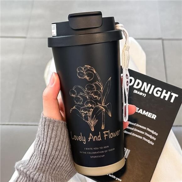 Lovely and Flower Aesthetic Tumbler with Straw - Picture 8 of 9